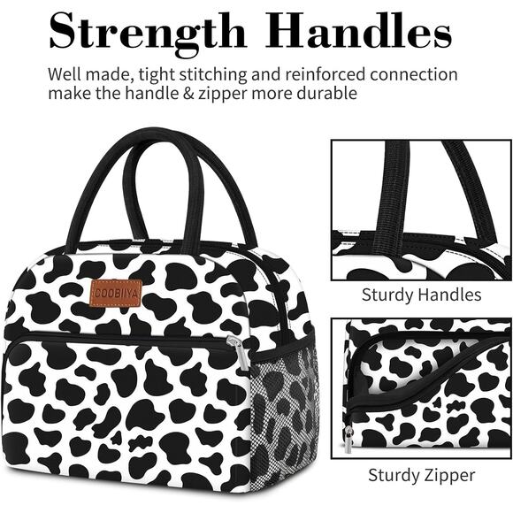 Coobiiya Lunch Bag Insulated Cooler Cowprint - Picture 2 of 3